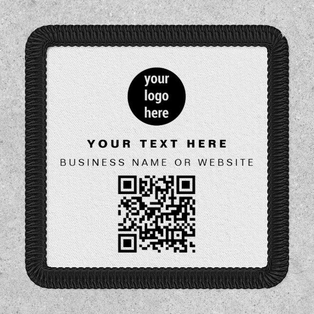 QR Code Business Logo Modern Minimalist Business Patch (Front)
