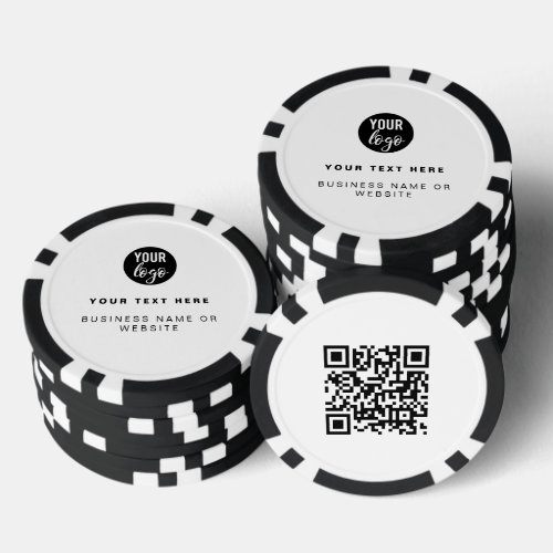 QR Code Business Logo Modern Minimalist Business  Poker Chips