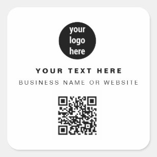 QR Code Business Logo Modern Minimalist Business Square Sticker