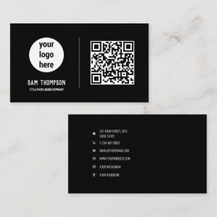QR Code Business Logo Modern Minimalist  Card