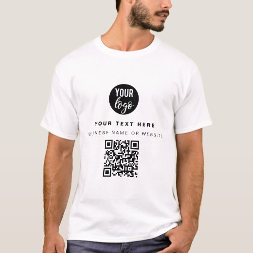 QR Code Business Logo Modern Minimalist Corporate T_Shirt