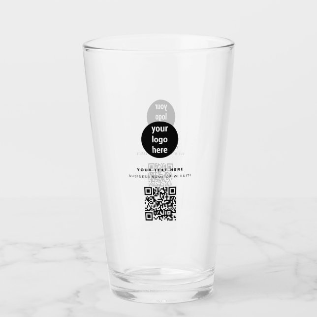 QR Code Business Logo Modern Minimalist  Glass (Front)
