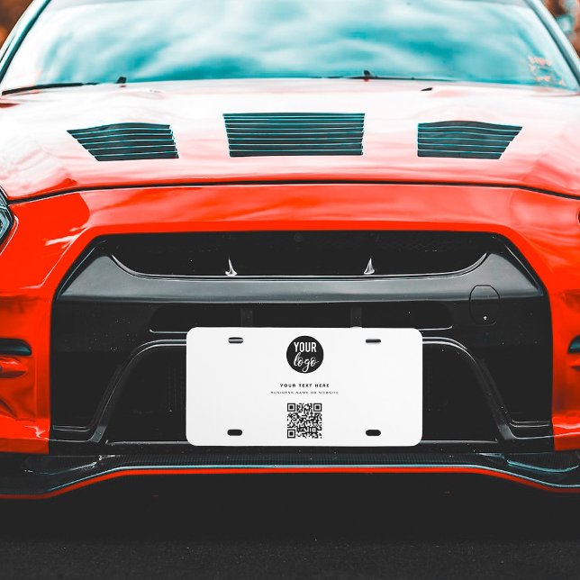 QR Code Business Logo Modern Minimalist  License Plate (Creator Uploaded)