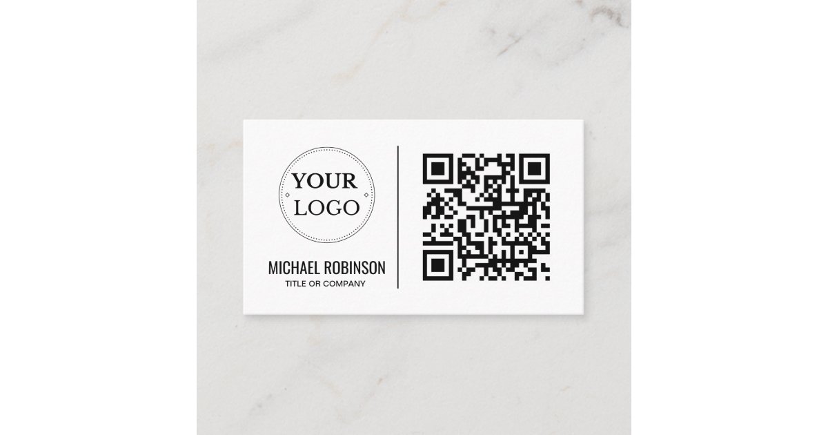 QR Code Business Logo Modern Professional Business Card | Zazzle