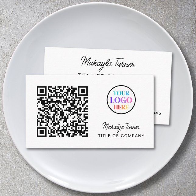 QR Code Business Logo Modern Professional Business Card (Creator Uploaded)