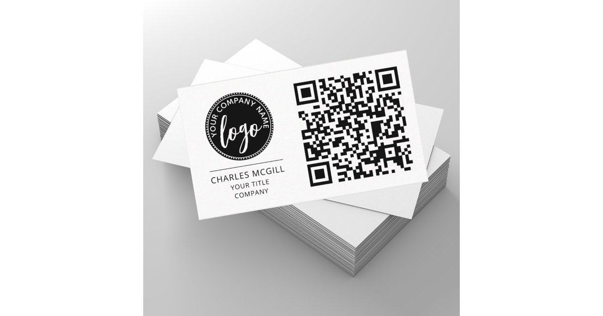 QR Code Business Logo | Modern Professional Business Card | Zazzle