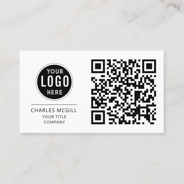 QR Code Business Logo | Modern Professional  Card (Front)