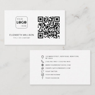 QR Code Business Logo Modern Professional Card