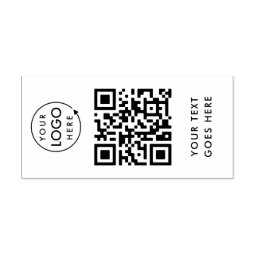 QR Code | Business Logo Modern Professional Rubber Stamp | Zazzle