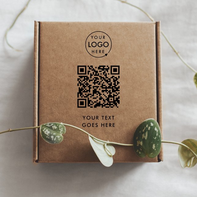 QR Code | Business Logo Modern Professional Self-inking Stamp (Professional rubber stamp with interactive QR code & your company logo for business mailing.)