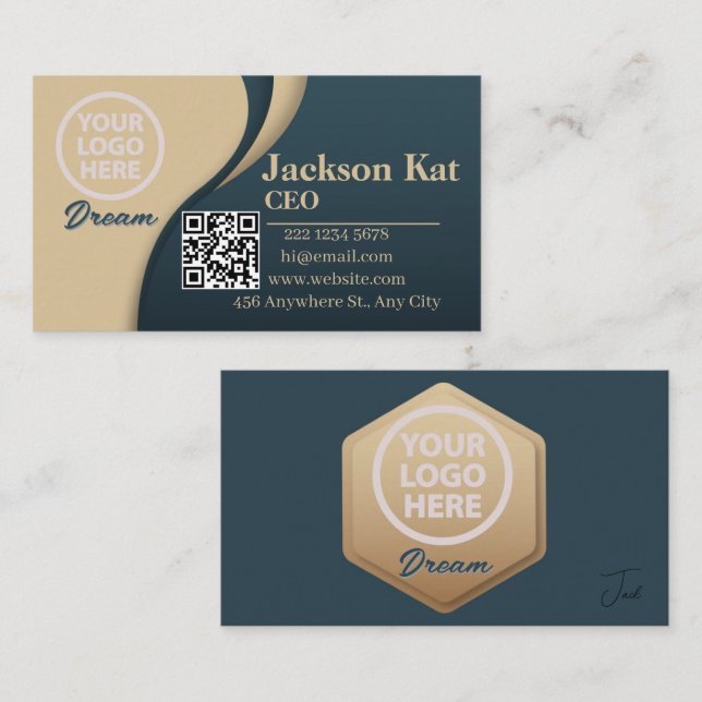 QR Code Business Logo | Modern rofessional customi Business Card (Front/Back)