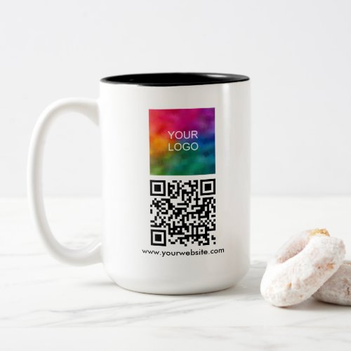 QR Code Business Logo Modern Simple Template Two_Tone Coffee Mug