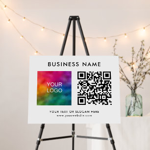 QR Code Business Logo Modern White Template Best Foam Board