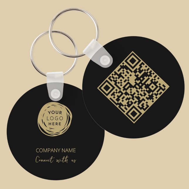 QR Code Business Logo Name Keychain (Creator Uploaded)