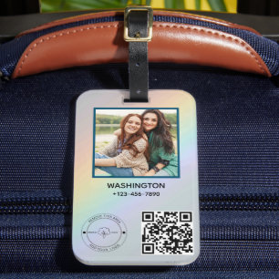 Qr Code Business Logo Name picture Title Details  Luggage Tag