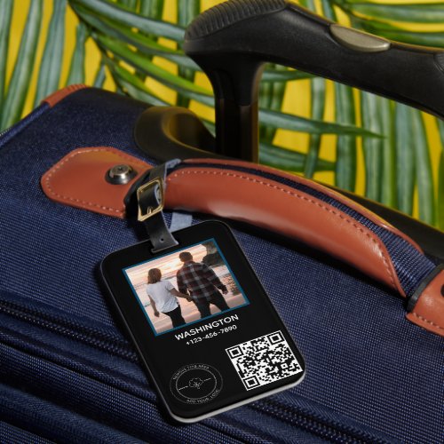 Qr Code Business Logo Name picture Title Details  Luggage Tag