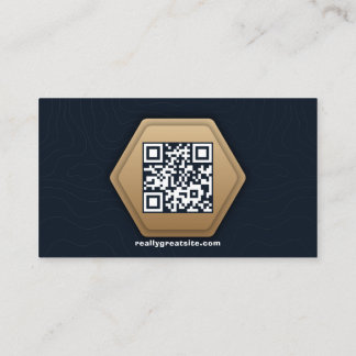QR Code Business Logo | Navy Modern Professional  Card
