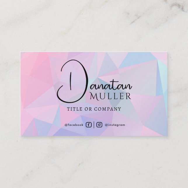 QR Code Business Logo opal stone Business Card (Back)