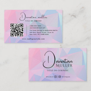 QR Code Business Logo opal stone Card