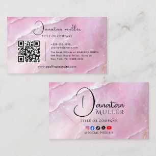 QR Code Business Logo opal stone Card