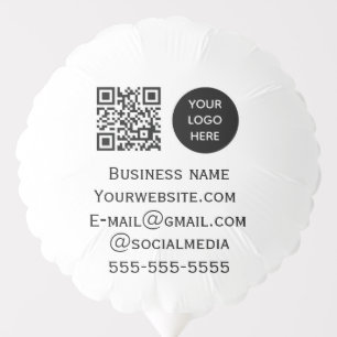 QR Code Business Logo Professional Black Modern Balloon