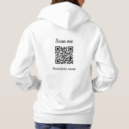 QR Code Business Logo Professional Black Modern Hoodie