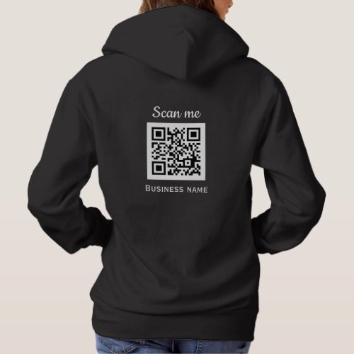 QR Code Business Logo Professional Black Modern Hoodie