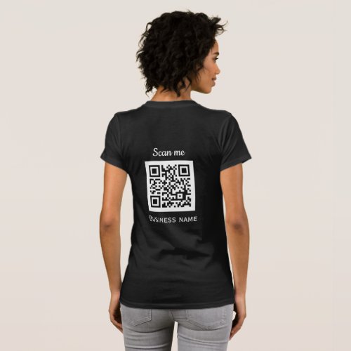 QR Code Business Logo Professional Black Modern T_Shirt