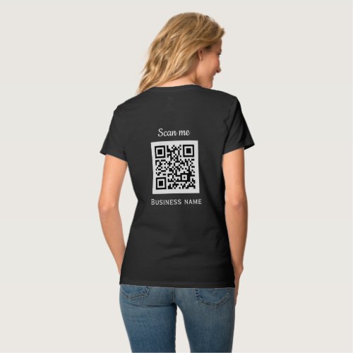 QR Code Business Logo Professional Black Modern T_Shirt