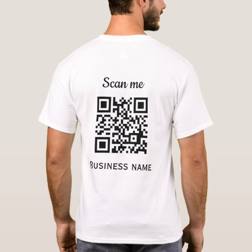 QR Code Business Logo Professional Black Modern T_Shirt