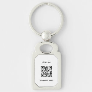 QR Code Business Logo Professional Custom Black Keychain