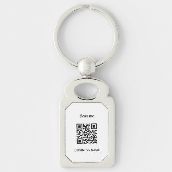 Qr Code Business Logo Professional Custom Black Keychain by artbymonika at Zazzle