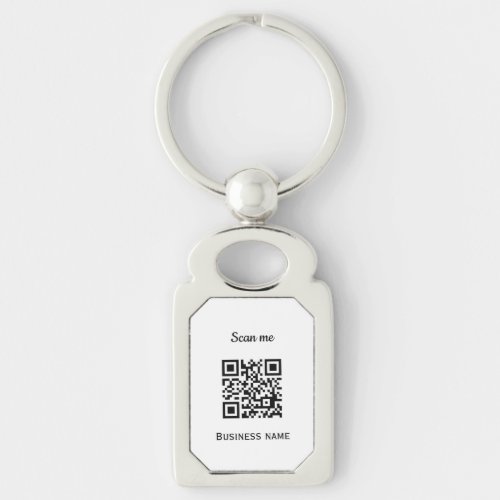 QR Code Business Logo Professional Custom Black Keychain