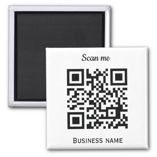 QR Code Business Logo Professional Custom Black Magnet