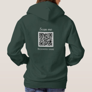 QR Code Business Logo Professional Green Modern Hoodie