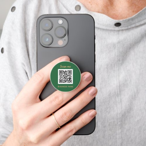 QR Code Business Logo Professional Green PopSocket