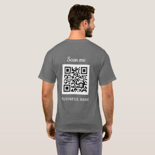 QR Code Business Logo Professional Grey Modern T-Shirt