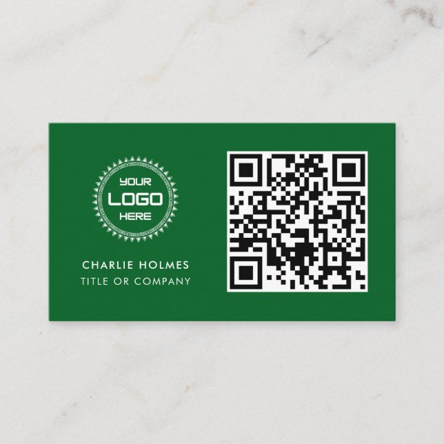 QR Code Business Logo | Professional & Modern  Card (Front)