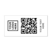 QR Code Business Logo Professional Modern Rubber Stamp | Zazzle