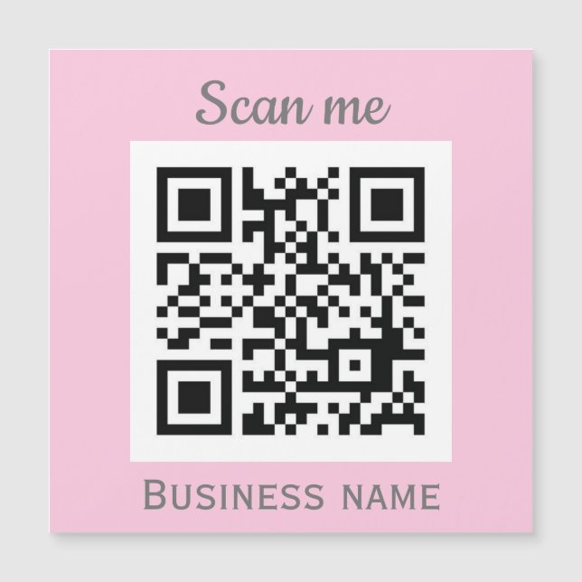 QR Code Business Logo Professional Pink Girly (Front)