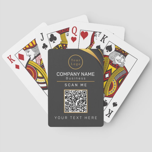 QR Code Business Logo Professional Poker Cards (Back)