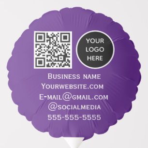 QR Code Business Logo Professional Purple Balloon