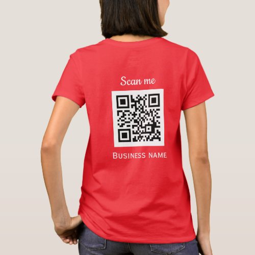 QR Code Business Logo Professional Red Modern T_Shirt