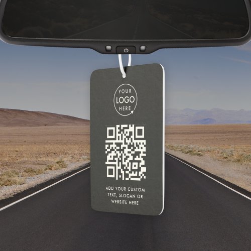 QR Code  Business Logo Professional Simple Black Air Freshener