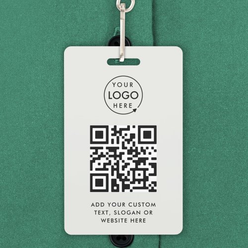 QR Code  Business Logo Professional Simple Gray Badge