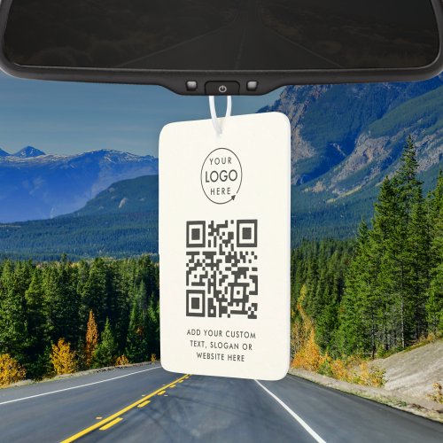 QR Code  Business Logo Professional Simple White Air Freshener