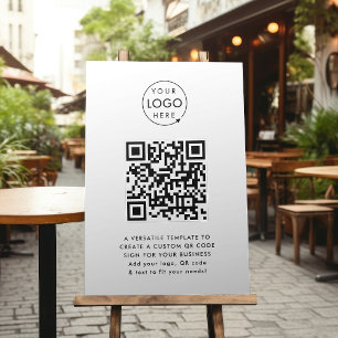 QR Code   Business Logo Professional Simple White Foam Board
