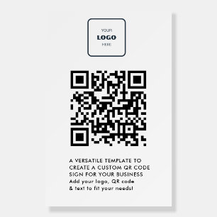 QR Code   Business Logo Professional Simple White Foam Board