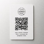QR Code | Business Logo Professional Simple White Magnet<br><div class="desc">A simple custom white business QR code flex magnet template in a modern minimalist style which can be easily updated with your company logo,  QR code and custom text,  eg. scan me to...  #QRcode #logo #magnet #business</div>