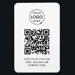 QR Code | Business Logo Professional Simple White Magnet<br><div class="desc">A simple custom white business QR code flex magnet template in a modern minimalist style which can be easily updated with your company logo,  QR code and custom text,  eg. scan me to...  #QRcode #logo #magnet #business</div>